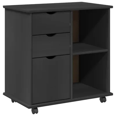 Zdjęcie produktu dla vidaXL Szafka na kółkach Szara 63,5 x 39 x 65,5 cm Lite drewno sosnowe