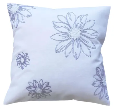 Produktbild von Kissenhülle 40 x 40 cm Stickerei Blüten Blätter Frühling Sommer 40 x 40 cm Kissenhülle