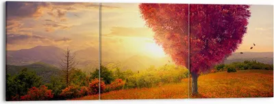 Produktbild von Bild auf Leinwand - Leinwandbild - Baum Wiese Blume - 150x50cm - Wand Bild - Wanddeko - Wandbilder - Leinwanddruck - Bilder - Kunstdruck - Wanddekoration - Leinwand bilder - Wandkunst - CA150x50-3790
