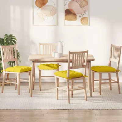 Produktbild von Maison Exclusive - Sitzkissen 4 stk. Stoff Helles Gelb 40 x 40 x 6 cm
