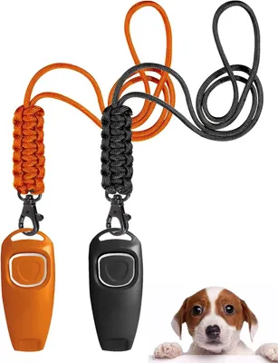 Productafbeelding van Hondenfles, hoge frequentie, 2-in-1 ontwerp, voor trainingsdoeleinden, oranje, geschikt voor honden en mensen