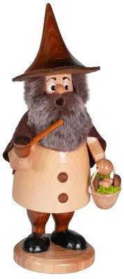 Produktbild von Pilzsammler, natur (21cm) Räuchermann von Drechselwerkstatt Uhlig