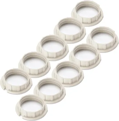 Immagine prodotto di 10 anelli a vite per portalampada G9 paralumi 20 mm in PVC resistente al calore bianco chiaro