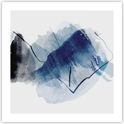 Produktbild von Poster - Poster ohne Rahmen - Blau Schwarz Abstraktion - 50x50 cm - Wand Bild - Wanddeko - Wandbilder - Kunstposter - Wandposter - Bilder - Kunstdruck - Wanddekoration - Wandbild - P2XAC50x50-5058