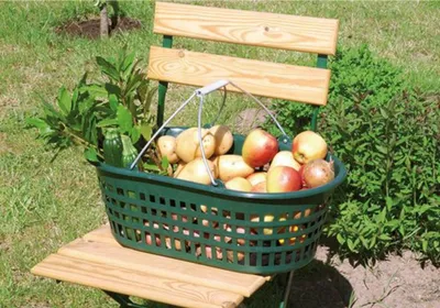 Produktbild von floraworld Gartenkorb 15 kg grün oval, m. Doppelklappbügel