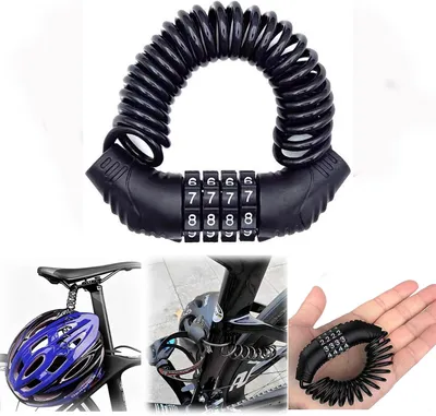 Productafbeelding van Helmslot kabel - 150 cm - Cijfercode - Zwart