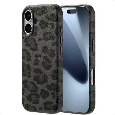 Productafbeelding van Selencia Sabi Backcover Panterprint met MagSafe voor de Apple iPhone 17 - Midnight Black