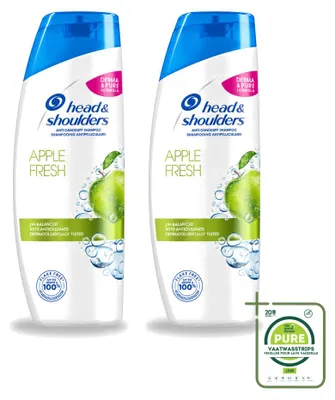 Obrázok produktu pre 2 balenia šampónu Head & Shoulders Apple Fresh proti lupinám, objem 1 liter – veľké balenie, 2 kusy