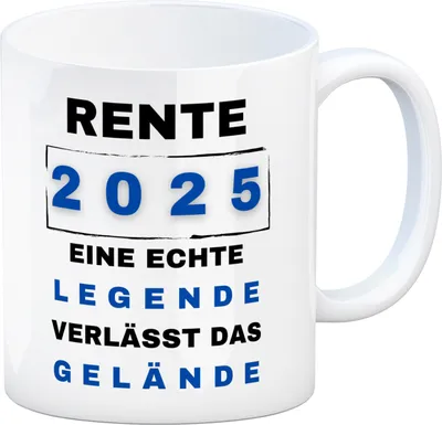Produktbild von Rente 2025 Kaffeebecher mit Spruch Rente 2025 Legende geht
