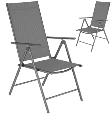 Obrázek produktu pro Skládací zahradní židle tectake® s nastavitelným opěradlem, síťovina