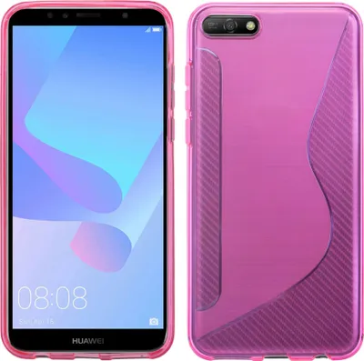 Produktbild von Honor 7S Handy Silikon Schutzhülle Cover Case Schwarz Pink