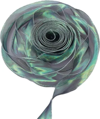 Produktbild von 1 Rolle 9,1 m Chiffonband, schillernd, für Valentinstag, Hochzeit, Geburtstag, Blumenstrauß, Geschenkverpackung, durchsichtiges Organzaband, Geburtstagsparty-Band, Dekoration, Grün