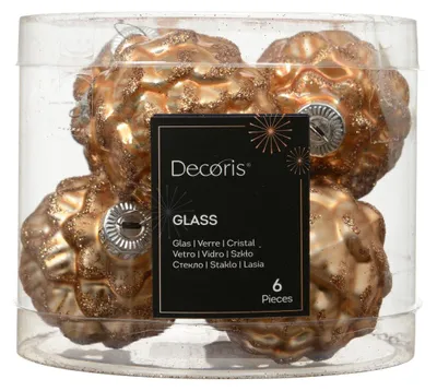 Productafbeelding van Dennenappel glas enamel matt mix II Decoris