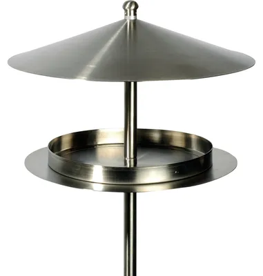 Imagen del producto de Futterhaus: Diseño elegante, acero inoxidable, resistente a la intemperie, comedero para aves silvestres, larga durabilidad, plato de comida grande, casa para pájaros