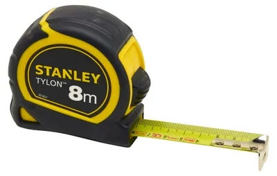 Produktbild von STANLEY Taschenrollbandmaß Tylon L.8m B.25mm mm/cm EG II Ku.Gürtelclip - 1-30-657