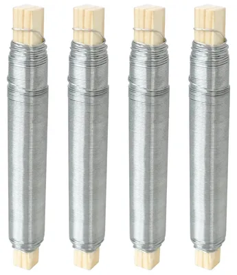 Basteldraht 4er-Pack, 0,7 mm, 30 m, silber, verzinkt
