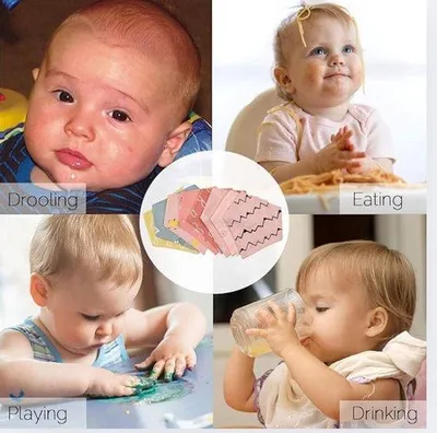 Image de Petites langes en coton pour bébé, bleues, lot de 8