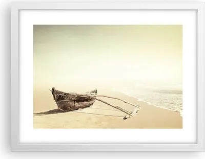 Produktbild von Gerahmtes Poster - Weißer Rahmen - £ódŸ Wrack Meer - 40x30 cm - Wand Bild - Wanddeko - Wandbilder - Kunstposter - Wandposter - Bilderrahmen - Bilder - Kunstdruck - Wanddekoration - P2WAA40x30-5123