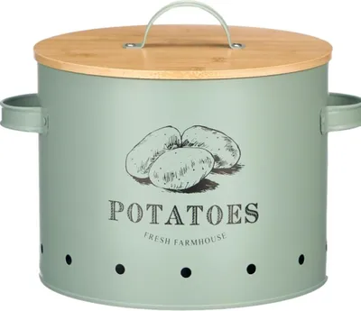Produktbild von OTIX Kartoffelbehälter Schwarz Kartoffel Aufbewahrungstopf mit Deckel Vorratsbehälter Metall