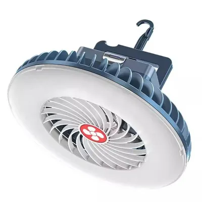Produktbild von LED-Ventilatorlampe, 2-in-1 Campingventilator mit Licht,2400 mAh,3 Geschwindigkeiten + 3 Lichtstufen, Outdoor, Wandern,Angeln,Strand,Wohnmobil,Auto