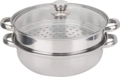 Produktbild von Dampfgaren mit Glasdeckel - Edelstahl - 1 Stück