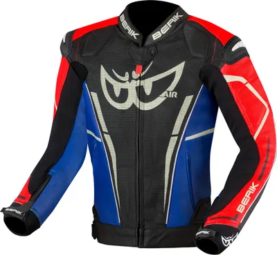 Produktbild von Berik Street Pro Evo Motorrad Lederjacke, schwarz/rot/blau, 56