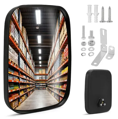 Imagen del producto de Espejo convexo, ajustable, de 19 x 16 cm, con amplio ángulo de visión, para uso en interiores y exteriores