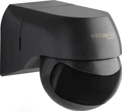 Zdjęcie produktu dla Zewnętrzny czujnik ruchu Oktaplex IP44 na podczerwień z możliwością obrotu i pochylenia o 180° do montażu natynkowego LED w kolorze antracytowym