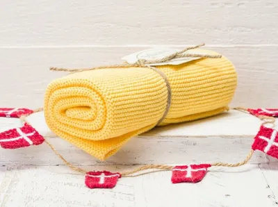 Produktbild von Solwang Küchentuch WARM GELB gestrickt Putztuch Handtuch Geschirrtuch Gästetuch