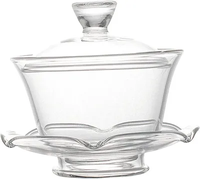 Produktbild von Teetasse aus Glas mit Deckel – Transparentes Teegeschirr für Zuhause oder Büro