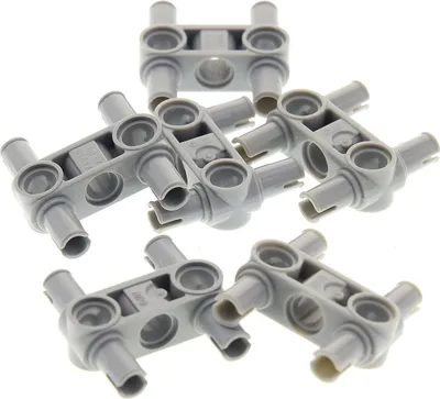 Produktbild von 6x Lego Technic Verbinder 3L neu-hell grau 4 Pins Mindstorms 4225033 65489 48989