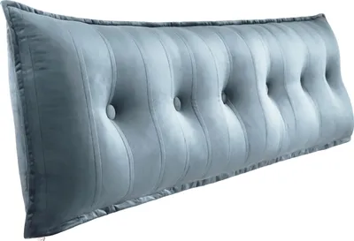 Obrázek produktu pro Velký dekorační polštář na postel, ergonomický polštář na čelo postele ve vzhledu lnu, polštář na čtení, polštář na klín, polštář na záda, polštář na odpočinek, dekorační polštář, sametový