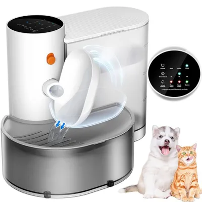 Produktbild von Katzen-Trinknäpfe, Katzen Trinkbrunnen, 3L Haustier-Wasserspender, Leise, Automatischer Füllneigung, mit Timing & Wassermenge, Immer Frisches Wasser
