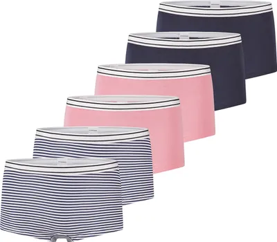 Produktbild von Schiesser 6er Pack Teens Girls 95/5 Organic Baumwolle Short Slip Mit softem Bund, Bequemer Beinausschnitt, Elastische Single-Jersey-Qualität