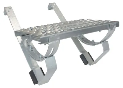 Produktbild von DAPRONA Laufrost Set für flache Dachziegel 60cm, Dachtritte für Schornsteinfeger Silber, inkl. Montagematerial für sichere Dachbegehung