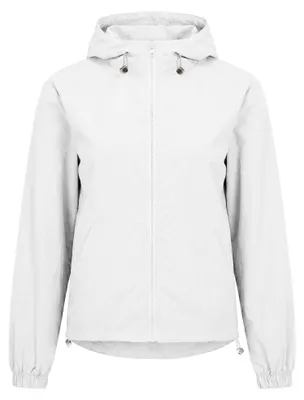Produktbild von Damen Jacke weiss Größe S mit Kapuze, Reißverschluss und verstellbarem Kordelzug