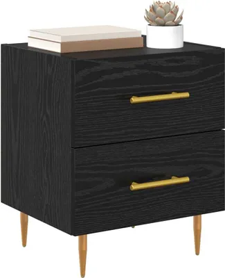 Immagine prodotto di vidaXL Comodino look rovere nero 40 x 35 x 47,5 cm Materiale a base di legno