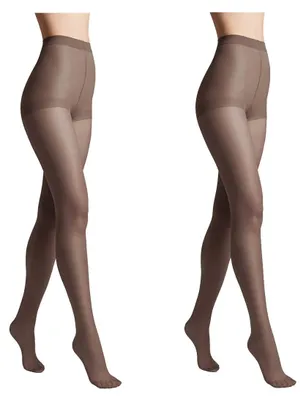Imagen del producto de Calcetines finos de media densidad (40 den) de color liso, paquete de 2, duraderos