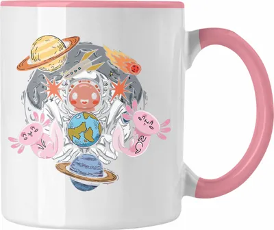 Produktbild von Trendation - Coole Axolotl Tasse Grafik Lustig Geschenkidee Schwanzlurch Tiere Geschenk (Rosa)