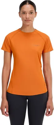 Damen T-Shirt in Orange von Berghaus; Modell "24/7 Tech Basecrewss"; mit kurzen Ärmeln und sportlichem Schnitt.