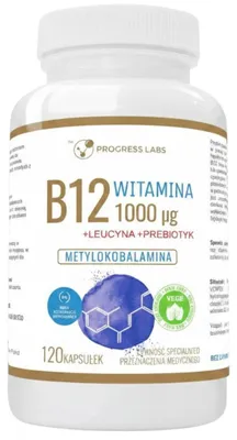 Obrázok produktu pre Vitamín B12 1000 jednotiek doplnkov stravy 120 kapsúl, Obrázok generovaný UI