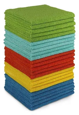 Produktbild von Mikrofasertücher 24 Stück, 30 x 30 cm, Mehrfarbig, fusselfrei, streifenfrei