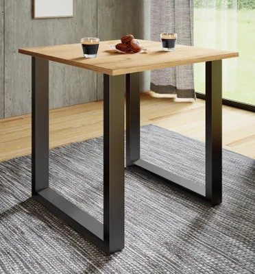 Produktbild von VCM Holzesstisch | H. 76 x B. 80 x T. 80 cm|hochwertiges und massives Fußgestell | Füße aus Eisen | Küchentisch - Xona U