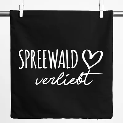 Produktbild von Huuraa Kissenbezug Spreewald verliebt 40x40cm Black Baumwolle Dekokissenbezug Geschenkidee