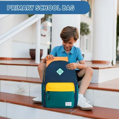 Productafbeelding van Schoolrugzak 18 l, donkerblauw en blauw, voor basisschool