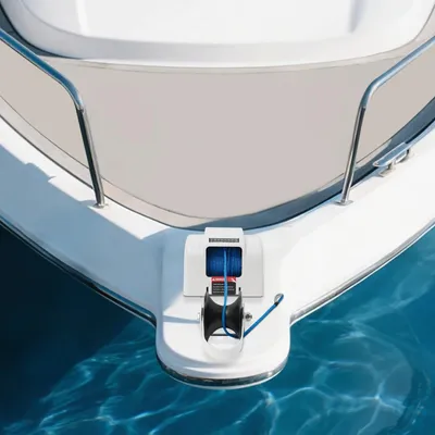Produktbild von Elektrische Ankerwinde - Boot/Marine - Last 20 kg, Einholen 21,3 m/min, Leine 30,48 m, Fernbedienung, Bruchlast 317,5 kg - Weiß