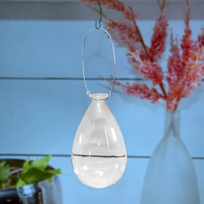 Produktbild von Dekotropfen, hängend, Fenster, durchsichtig | Glas, weiß | H 18,5 x B 12,0 cm