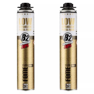 Produktbild von 2x Montageschaum B2, Bauschaum, Low Expansion, Pistolenschaum, Zargenschaum, Dämmung & Montage, Füllschaum
