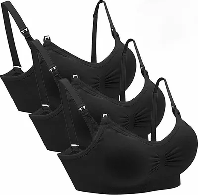 Produktbild von 3er Pack Damen Schwangerschafts Still BH Schlaf Bustier Still BHS für Stillen Nahtlos Ohne Bügel Mit Abnehmbaren Untersetzer（XL）