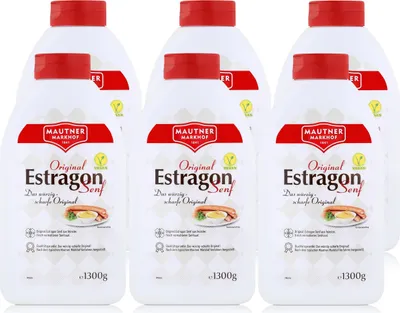 Produktbild von Mautner Estragon Senf 1,3kg - Das würzig scharfe Original (6er Pack)